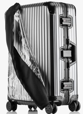 Transparent PVC Suitcase Cover, Clear Luggage Protector Suitcase Cover- Black
